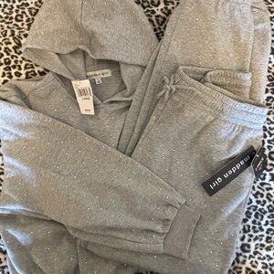 Madden Girl Gray Track Pants with Elastic Waistband